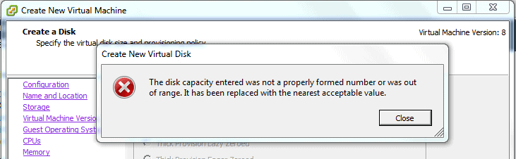 VMWare-create-disk-error