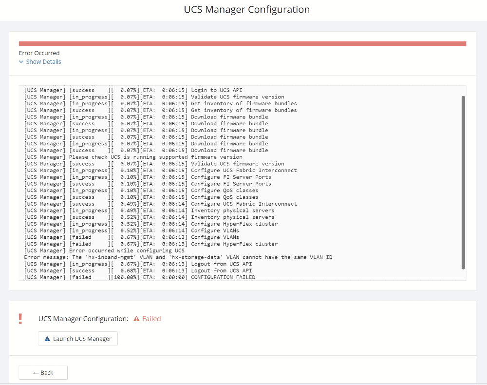 Installation Error due to wrong VLAN name