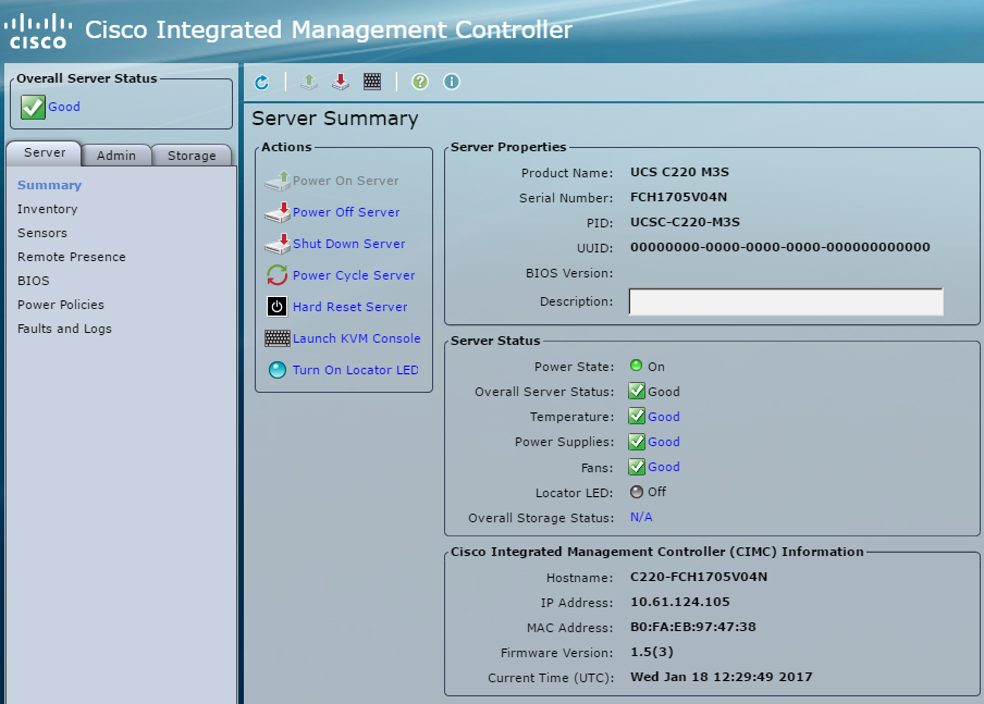 Cisco Integrated Management Controller (KVM)
