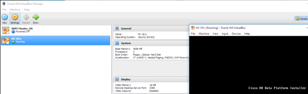 Hyperflex 1.8 installer on Virtualbox