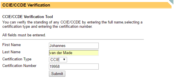 CCIE Verification Tool