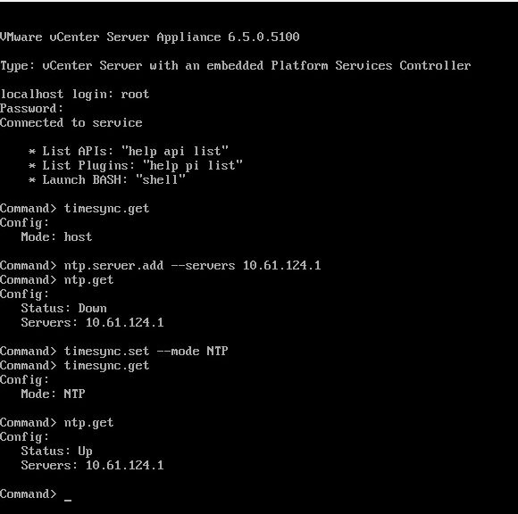 NTP in vCenter