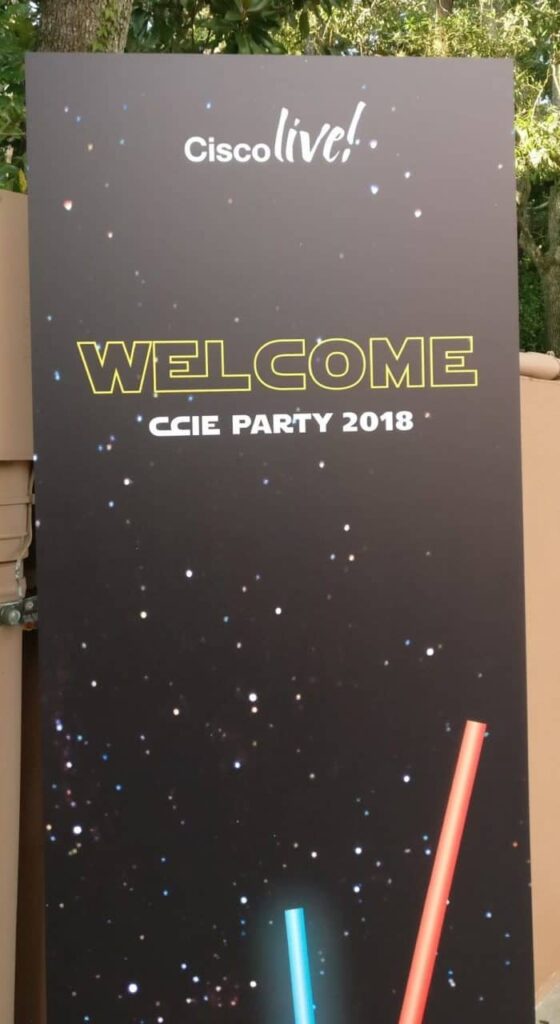 CCIE Party Welcome Sign.