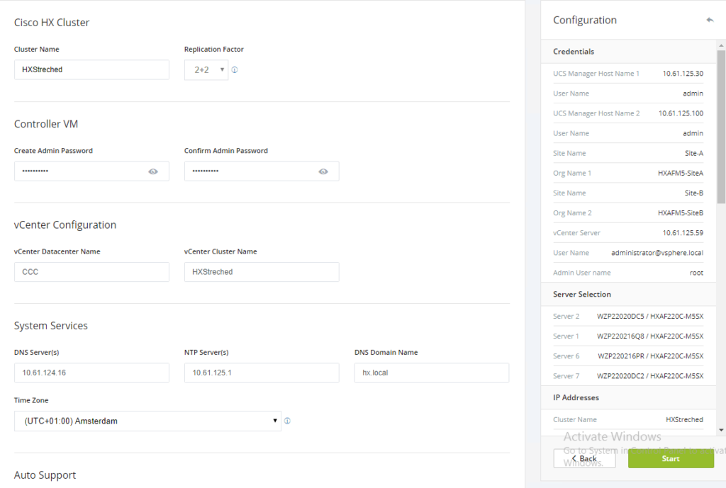 Create a stretched cluster start.