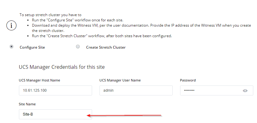 Now configure the other site of the Stretched Cluster