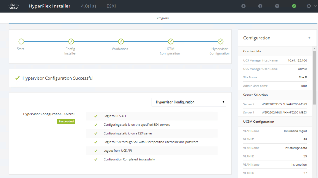 HyperFlex installation successful