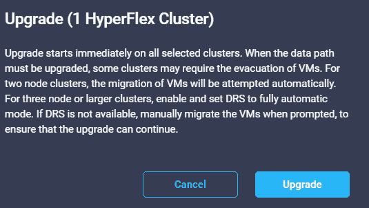 Upgrade hypervisor via intersight