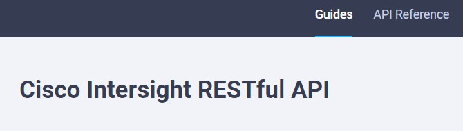 Intersight API Ref