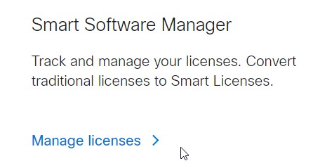 Cisco Software Central for LIcenses